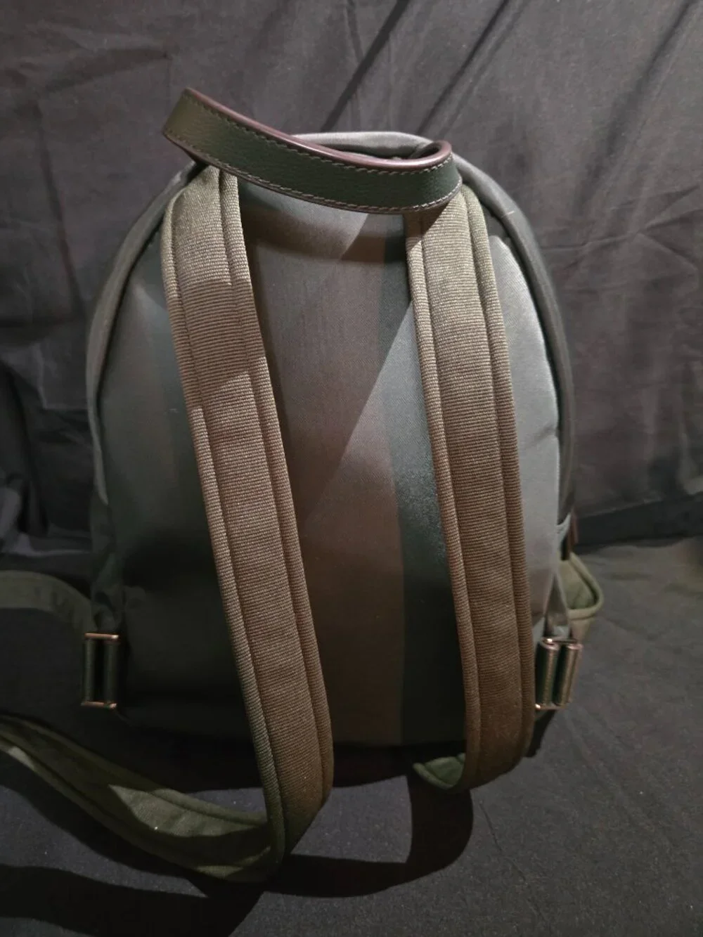 Kate Spade Olive Green Nylon Mini Backpack Gold Tone Hardware